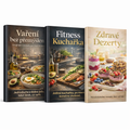Sada tří e-knih – Vaření bez přemýšlení & Fitness kuchařka & Zdravé dezerty